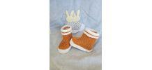 Chaussons bottes de pluie AIGLE pour bébé  tricot fait main