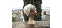 CHAPEAU VINTAGE NATUREL BEIGE ROSE T 55 -56 TBE LAIN MOHAIR