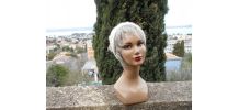 CHAPEAU VINTAGE NATUREL BEIGE ROSE T 55 -56 TBE LAIN MOHAIR