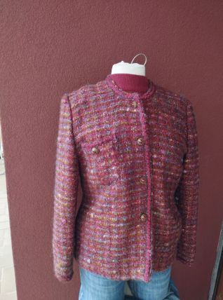Veste tailleur Vintage  700% laine Tressée . Superbes bouton