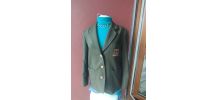 Magnifique Blazer laine androgyne kaki  épaules 45 cm