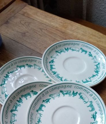 4 assiettes "comme à la campagne "