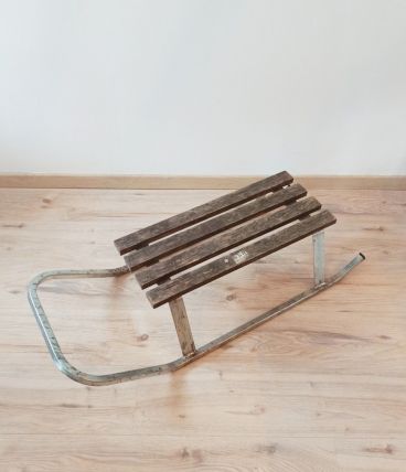 Luge ancienne bois et métal