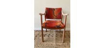 Chaise Design bois Feuilles Orange