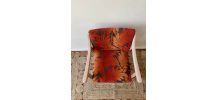 Chaise Design bois Feuilles Orange