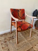 Chaise Design bois Feuilles Orange