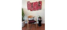 Fauteuil Design bois métal Rouge