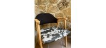 Fauteuil bois imprimé Vache
