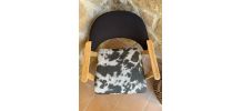 Fauteuil bois imprimé Vache