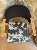 Fauteuil bois imprimé Vache