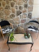 Fauteuil bois imprimé Vache