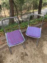 Ensemble chaises design métal chevron
