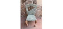 Chaise bois osier métal