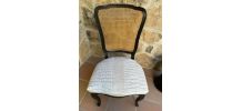 Chaise style Louis XV osier serpent