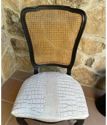 Chaise style Louis XV osier serpent