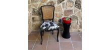 Chaise style Louis XV osier Vache