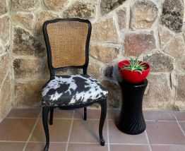 Chaise style Louis XV osier Vache