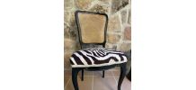 Chaise style Louis XV osier zèbre