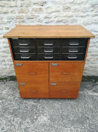 Meuble de métier bois métal 
