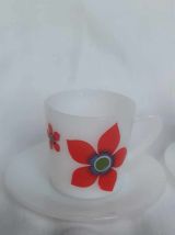 6 tasses a cafe et soucoupes arcopal 