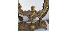 Miroir vanité en étain doré