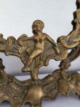 Miroir vanité en étain doré