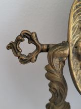 Miroir vanité en étain doré