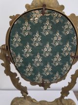 Miroir vanité en étain doré