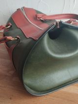 Sac de voyage 24H vintage - Vert &amp; marron fin années 70