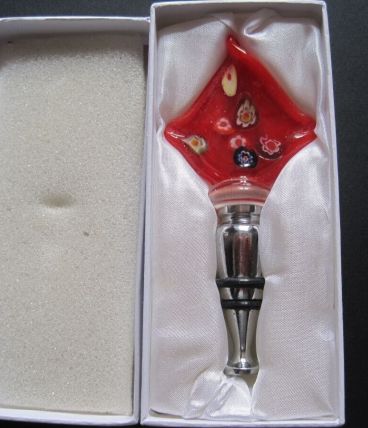 bouchon de bouteille en verre de Murano 