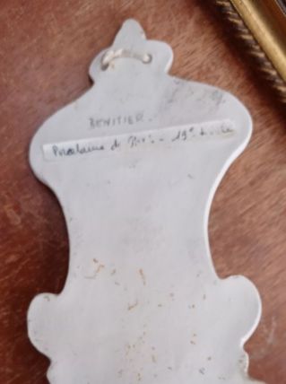 Petit bénitier 19e Porcelaine de Paris 