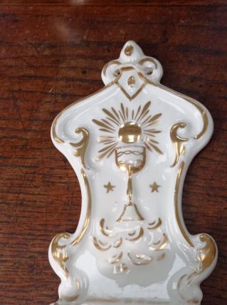 Petit bénitier 19e Porcelaine de Paris 