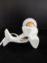 Lampe otarie céramique blanche opaline 