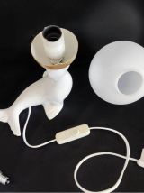 Lampe otarie céramique blanche opaline 
