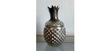 Bonbonnière ananas en verre églomisé 1970