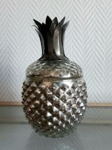 Bonbonnière ananas en verre églomisé 1970