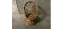 Fauteuil corbeille enfant en rotin