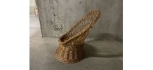 Fauteuil corbeille enfant en rotin