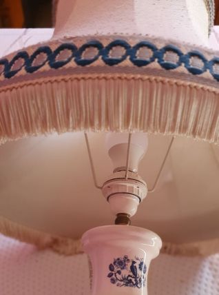 Lampe ceramique oiseau bleu