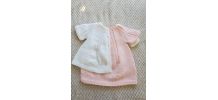Robe Création en laine layette ROSE, tricot fait main