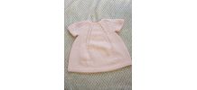 Robe Création en laine layette ROSE, tricot fait main