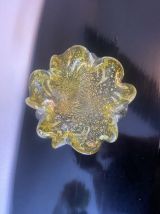Vide poche cendrier Murano Barovier Toso Vintage pailleté or