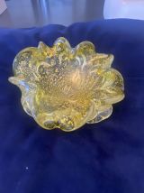 Vide poche cendrier Murano Barovier Toso Vintage pailleté or