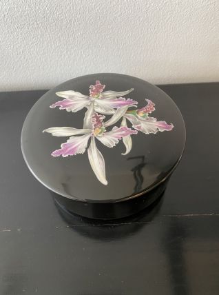 Boite Villeroy&amp;Boch Black Forest années 80 motif orchidée