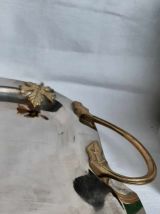 plateau argent laiton retro annees 1960