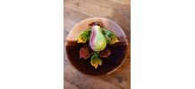 Assiette barbotine poire 