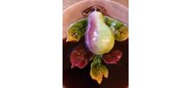 Assiette barbotine poire 