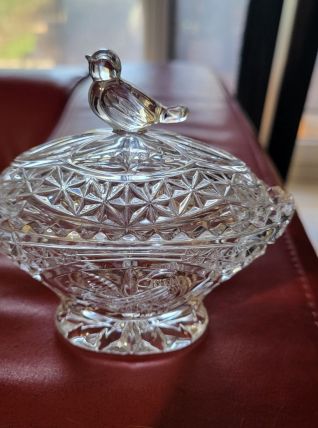 sucrier oiseau en cristal 