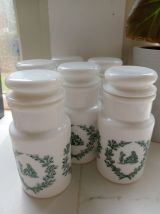 Lot de 8 pots d'apothicaire. 