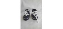 Chaussons baskets Gris Souris laine layette, fait main 0-3 m